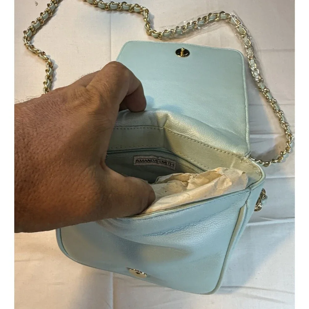 💙👜 Amanda Smith Quilted Crossbody Bag | NWT | Teal & Silver | Women's Stylish